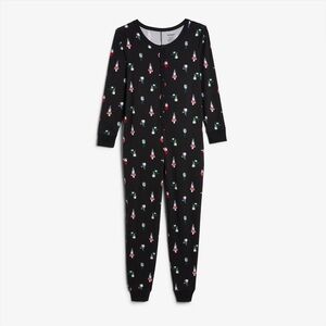 TomboyX Onesie Pajamas in My Gnomies Black, Women’s size Medium